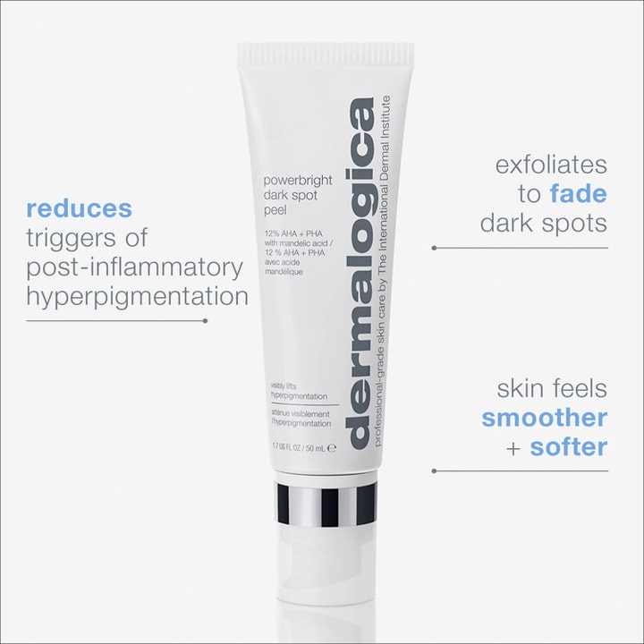 Dermalogica PowerBright Dark Spot Peel 50 ml pigmenttiläiskiä häivyttävä kuorinta valkoisessa tuubissa.