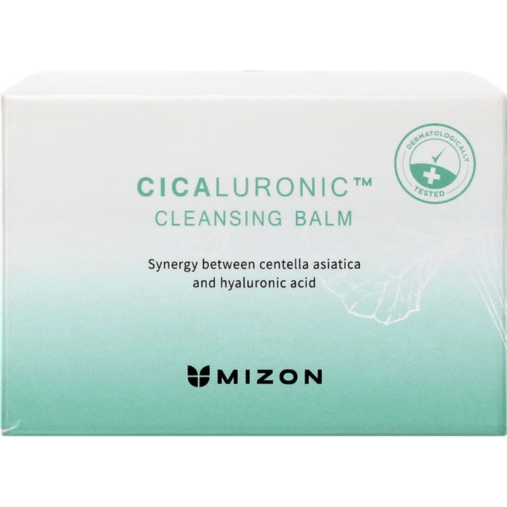 Mizon Cicaluronic Cleansing Balm 80 ml rauhoittava puhdistusbalmi valkoisessa ja mintunvihreässä pahvipakkauksessa