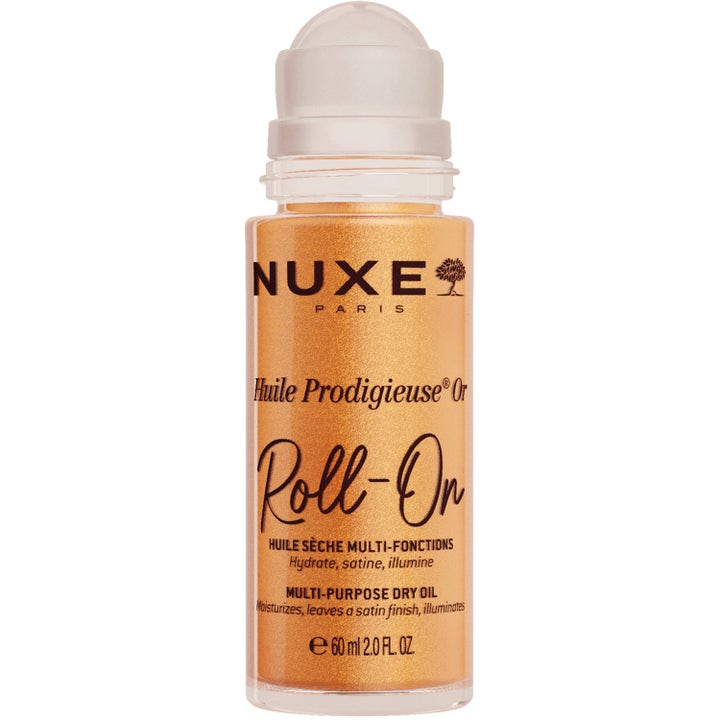 Nuxe Huile Prodigieuse Or Roll-On 60 ml heleyttävä kuivaöljy antaa iholle kultaisen hohdon kätevässä roll-on-pullossa.