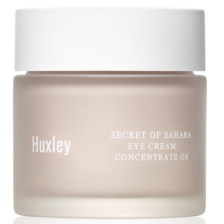 Huxley Secret of Sahara Eye Cream 30 ml kosteuttava silmänympärysvoide huurteisessa lasipurkissa valkoisella korkilla