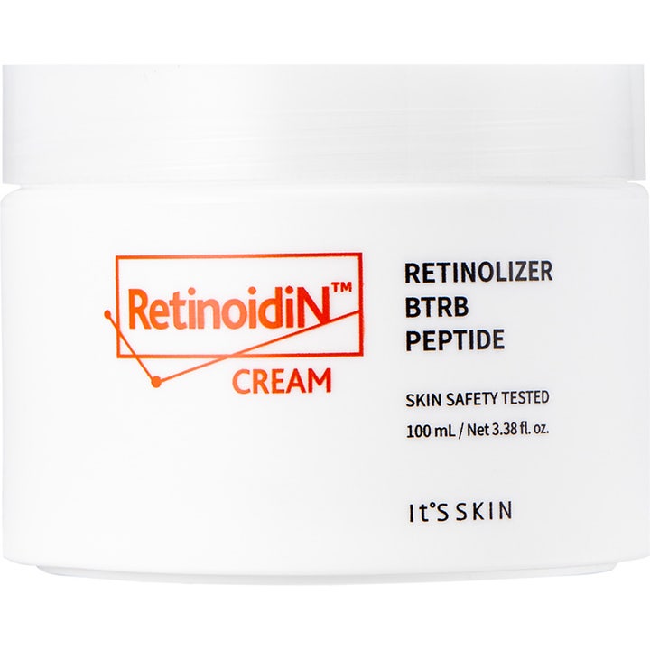 It'S SKIN RetinoidiN Cream 100 ml silottava kasvovoide valkoisessa muovipurkissa jossa on punaisia ja mustia tekstejä