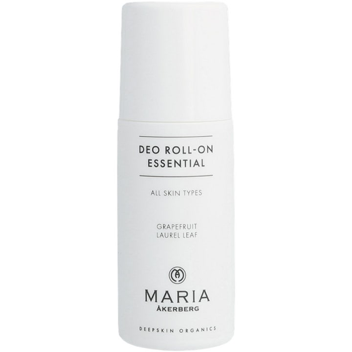 Maria Åkerberg Deo Roll-On Essential 60 ml raikastava deodorantti valkoisessa muovipakkauksessa mustalla tekstillä.
