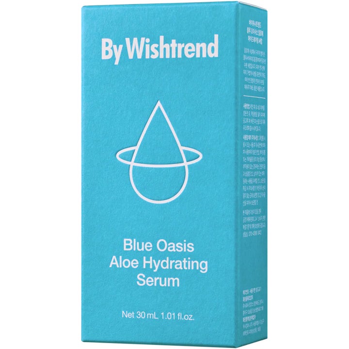 By Wishtrend Blue Oasis Aloe Hydrating Serum 30 ml kosteuttava seerumi turkoosissa metallinhohtoisessa pakkauksessa.