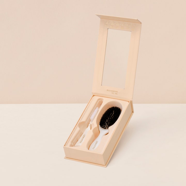 Wild Boar Hair Brush with Cleaning Tool