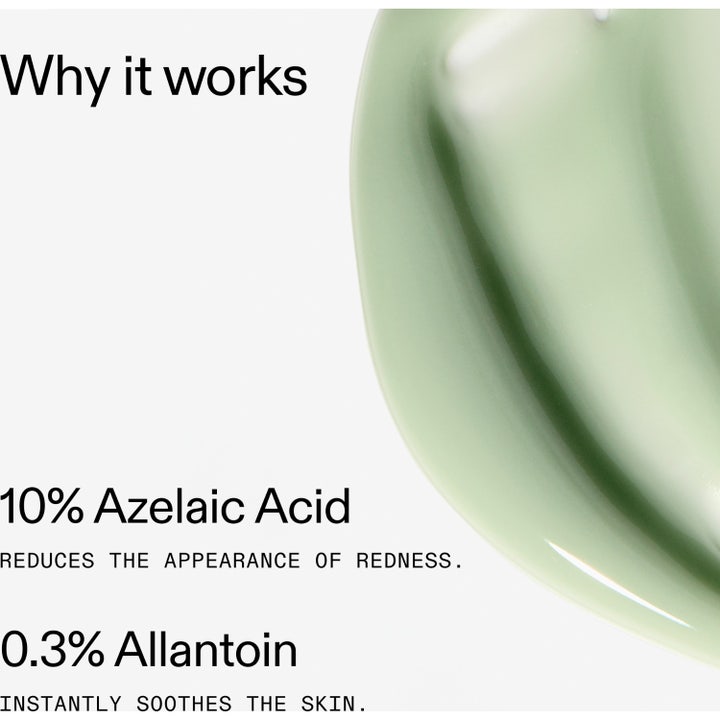 The INKEY List Azelaic Acid 10% Serum 30 ml rauhoittava kasvoseerumi vihreällä koostumuksella ja ainesosateksteillä