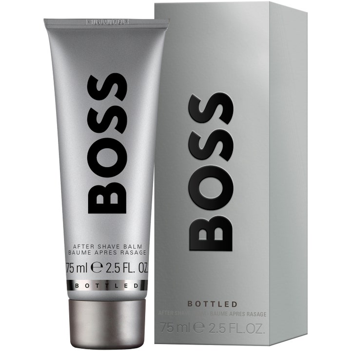 Hugo Boss Boss Bottled After Shave Balm 75 ml rauhoittava partabalsami harmaassa tuubissa ja pakkauksessa