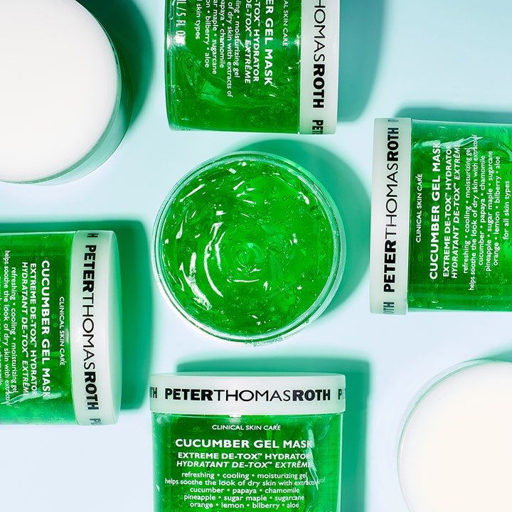 Peter Thomas Roth Cucumber De-Tox Gel Mask 150 ml rauhoittava kasvonaamio vihreällä ja kuplivalla geelikoostumuksella