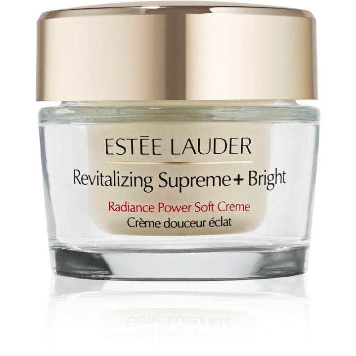 Estée Lauder Revitalizing Supreme+ Bright kirkastava kasvovoide tyylikkäässä kultakantisessa lasipurkissa