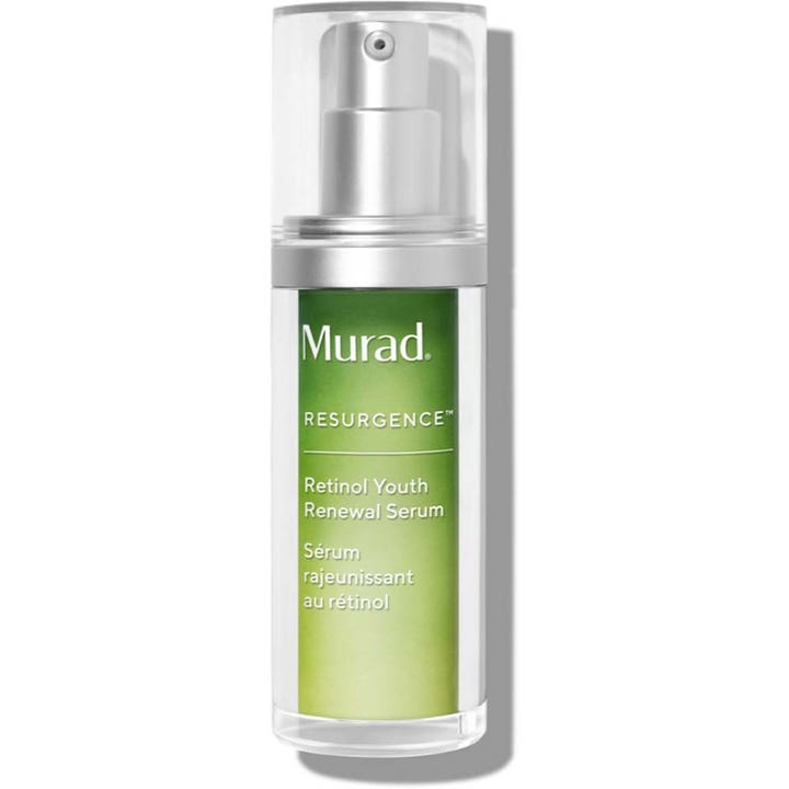 Murad Resurgence Retinol Youth Renewal Serum 30 ml uudistava seerumi vihreässä pumppupullossa hopeisilla yksityiskohdilla