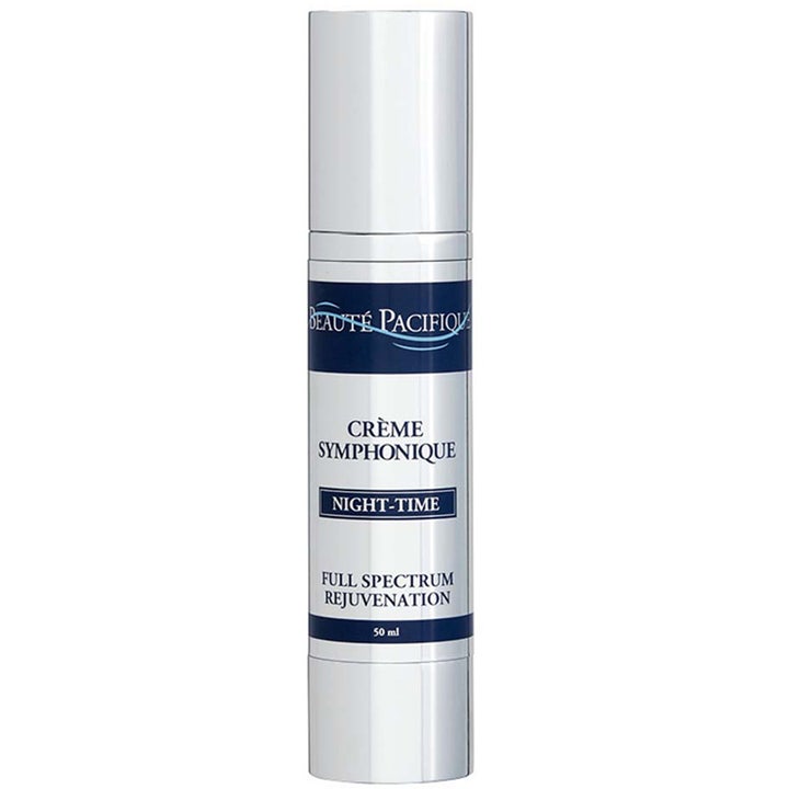 Beauté Pacifique Crème Symphonique Night-Time 50 ml uudistava yövoide hopeanvärisessä pumppupullossa.