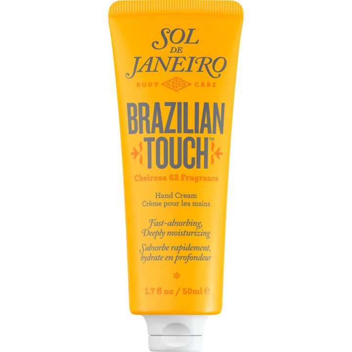 Sol de Janeiro Brazilian Touch Hand Cream 50 ml syväkosteuttava käsivoide keltaisessa tuubissa valkoisella korkilla