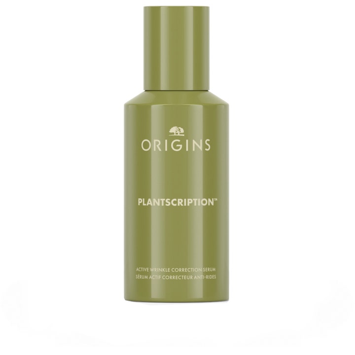 Origins Plantscription Active Wrinkle Correction Serum ryppyjä häivyttävä seerumi oliivinvihreässä pullossa