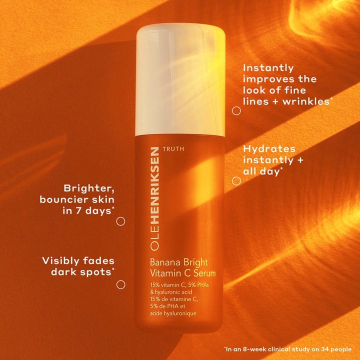 Ole Henriksen Vitamin C Boost heleyttävä seerumi oranssissa pullossa kirkastaa ihoa ja häivyttää tummia läiskiä