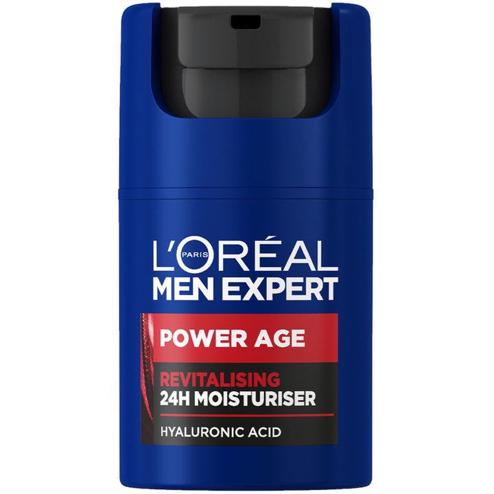 L'Oréal Men Expert Power Age Revitalising 24H Moisturiser elvyttävä hyaluronihappo-kosteusvoide sinisessä pullossa