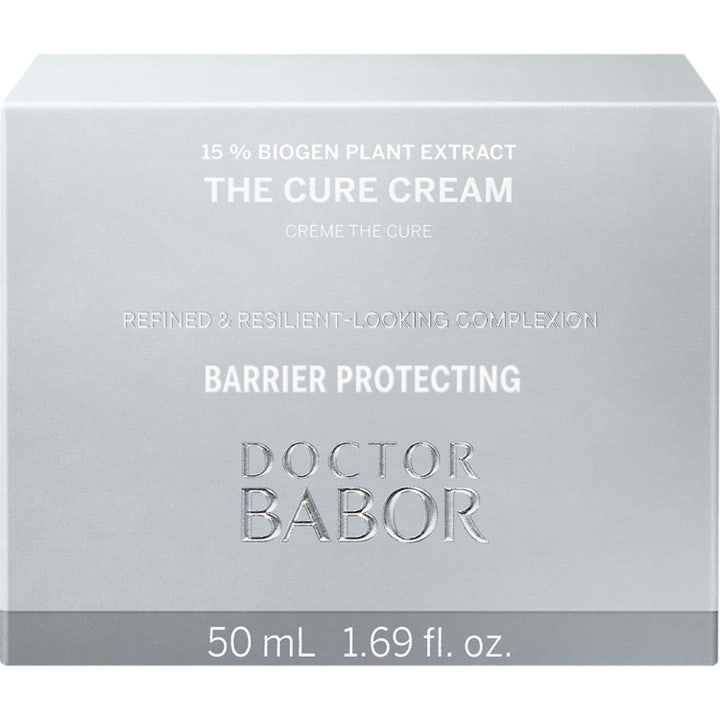 Babor Doctor Babor The Cure Cream 50 ml uudistava kasvovoide vertailukuva vanhasta ja uudesta hopeisesta purkista