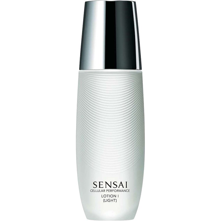 Sensai Cellular Performance Lotion I Light kosteuttava kasvovesi valkoisessa aaltokuvioisessa pullossa hopeakorkilla