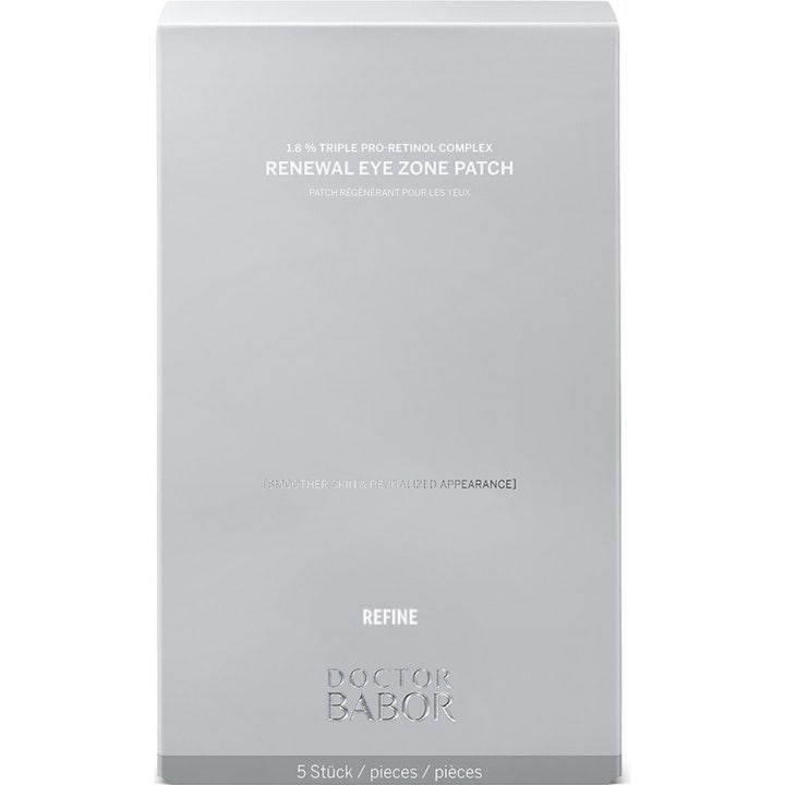 Babor Doctor Babor Renewal Eye Zone Patches 1.8 % retinolia sisältävä silmänympärysnaamio hopeisessa pussissa