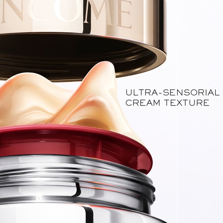 Lancôme Absolue Longevity MD Intercept The Cream 50 ml elvyttävä kasvovoide ja sen täyteläinen persikkainen koostumus.