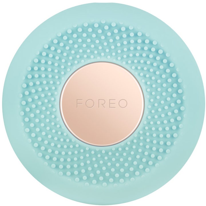 Foreo UFO 2 1 kpl syväkosteuttava kasvohoitolaite mintunvihreä silikonipinta jossa on ruusukultainen keskiö