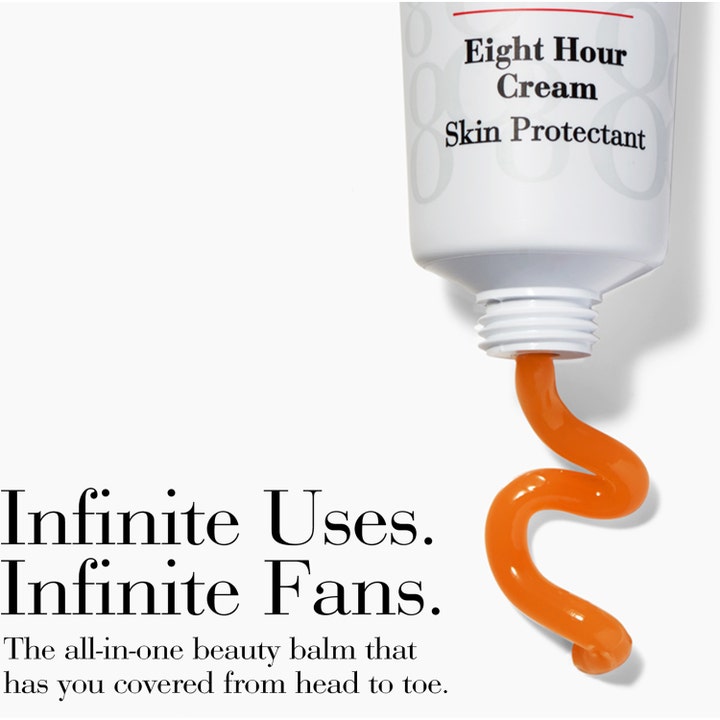 Elizabeth Arden Eight Hour Cream 50 ml hoitovoide, josta puristuu oranssia geelimäistä voidetta.
