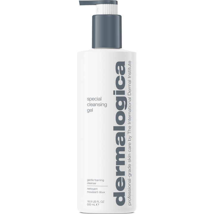 Dermalogica Special Cleansing Gel 500 ml hellävarainen puhdistusgeeli valkoisessa pumppupullossa harmaalla korkilla