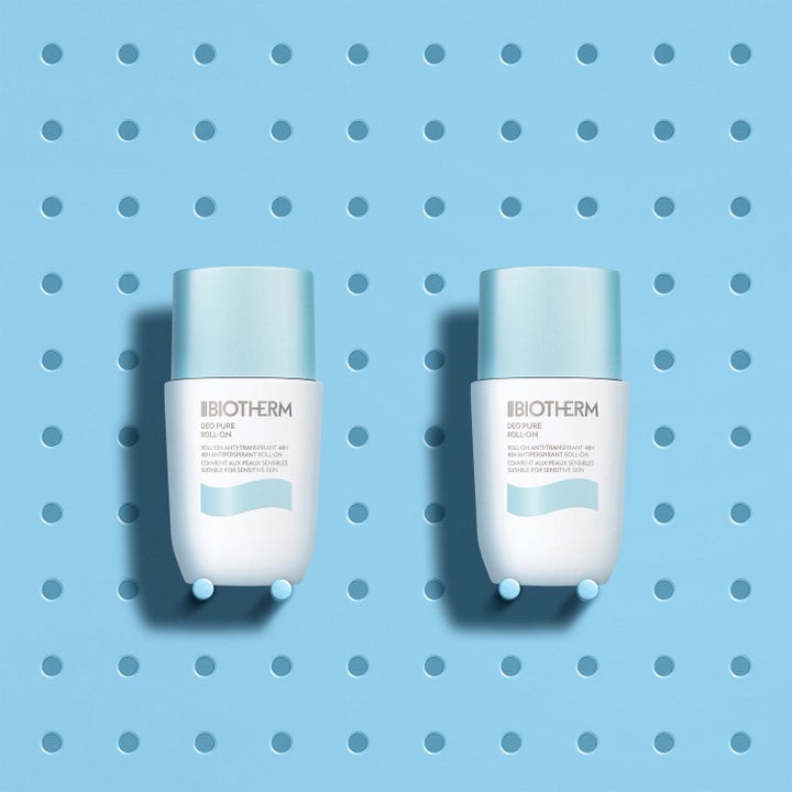 Biotherm Deo Pure Duo 2 x 75 ml antiperspirantti antaa 48h suojan kahdessa valkoisessa roll-on-pullossa.