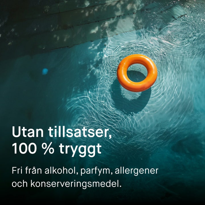 EVY Technology Daily UV Face 75 ml vedenkestävä aurinkovoide kasvoille nainen vedessä ja teksti Water resistant