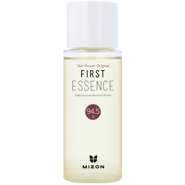 Mizon Skin Power Original First Essence 80 ml kirkastava hoitoneste kirkkaassa pullossa 94.5% Galactomyces-suodatteella