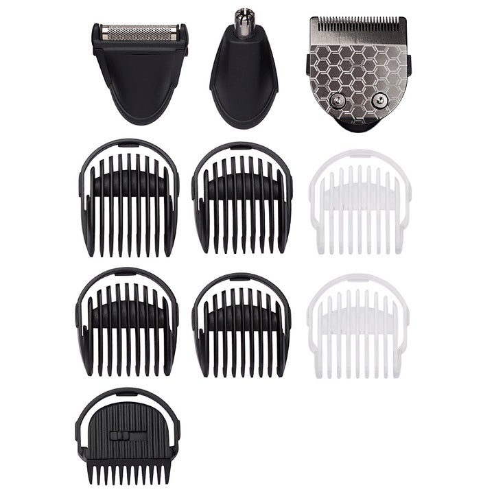 BaByliss Carbon Titanium 10-in-1 1 kpl partatrimmeri tarkkaan muotoiluun kymmenellä erilaisella vaihtopäällä.