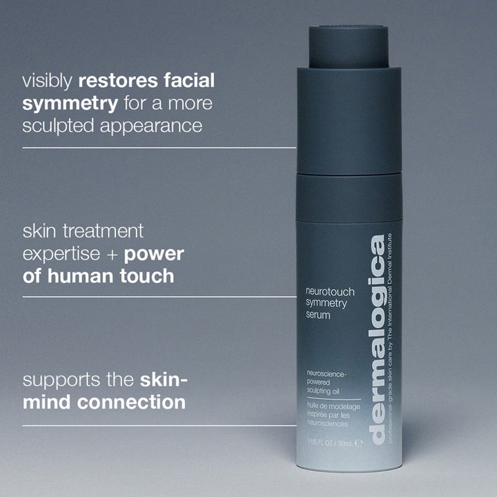 Dermalogica Neurotouch Symmetry Serum 30 ml muotoileva seerumi harmaassa pullossa palauttaa kasvojen symmetriaa.