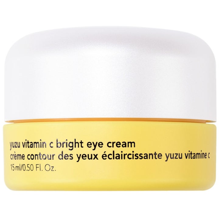 Saturday Skin Yuzu Vitamin C Bright Eye Cream 15 ml kirkastava silmänympärysvoide keltaisessa purkissa valkoisella kannella.