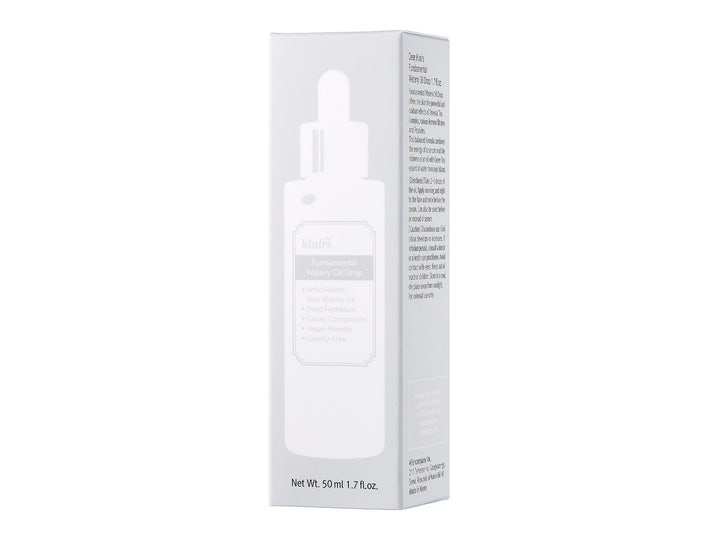 Klairs Fundamental Watery Oil Drop Serum 50 ml syväkosteuttava kasvoöljy valkoisessa pahvipakkauksessa.