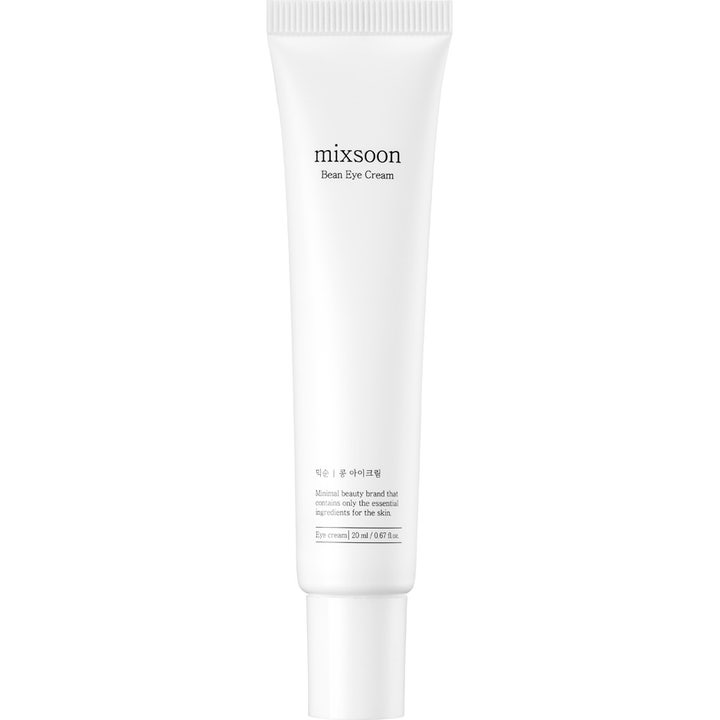 mixsoon Bean Eye Cream 20 ml kosteuttava ja silottava silmänympärysvoide minimalistisessa valkoisessa tuubissa.