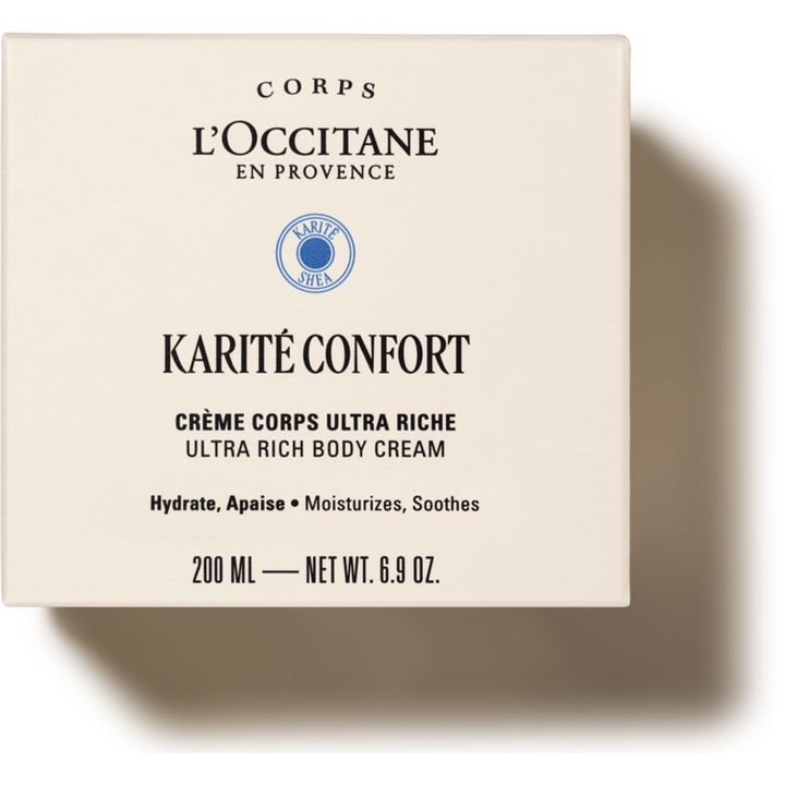 L'Occitane en Provence Shea Butter Ultra Rich Body Cream 200 ml rauhoittava vartalovoide kermanvärisessä pakkauksessa