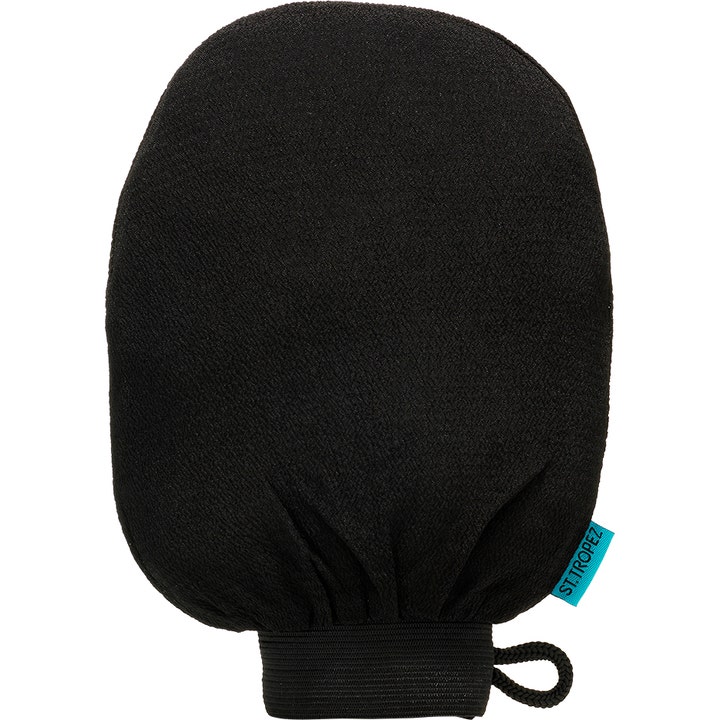 St. Tropez Tan Applicator Mitt itseruskettavan levityskinnas tasaisen lopputuloksen luomiseen pehmeällä tekstiilillä.