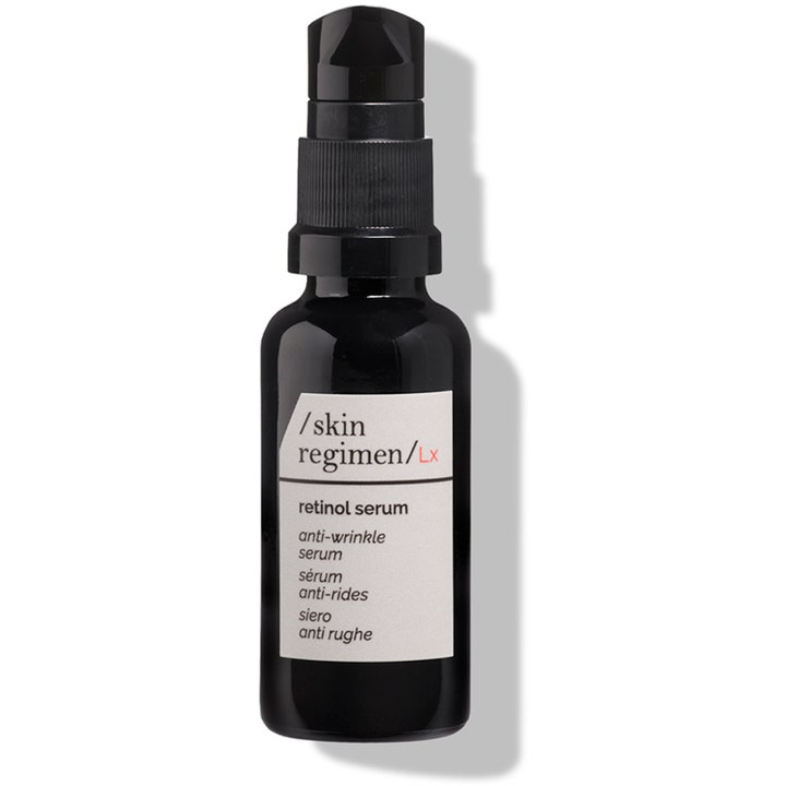 Skin Regimen Lx Retinol Serum ryppyjä silottava anti-age-seerumi mustassa pumppupullossa.