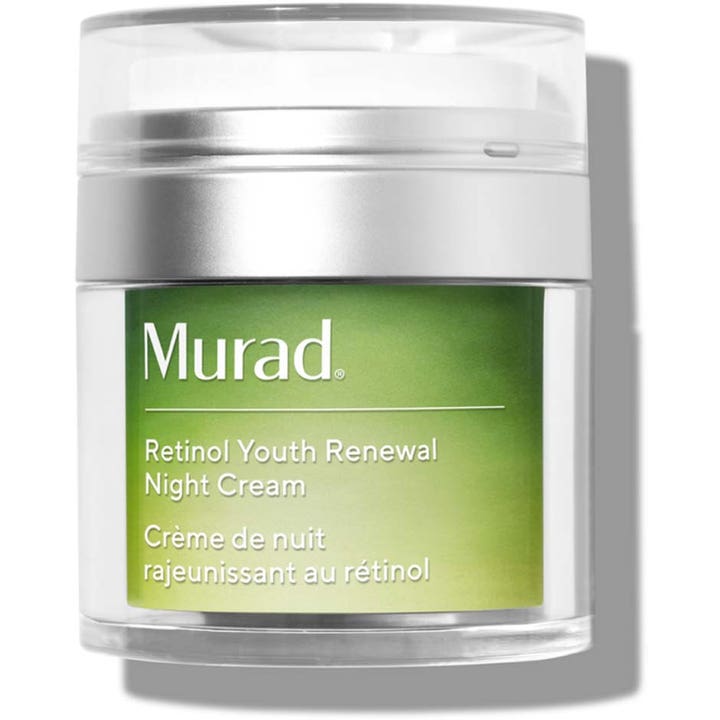 Murad Retinol Youth Renewal Night Cream 50 ml silottava yövoide vihreässä pumppupullossa hopeisella korkilla