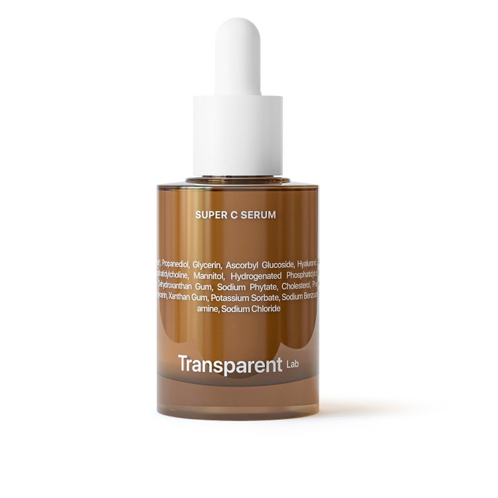 Transparent Lab Super C Serum 30 ml kirkastava C-vitamiiniseerumi ruskeassa lasisessa pipettipullossa