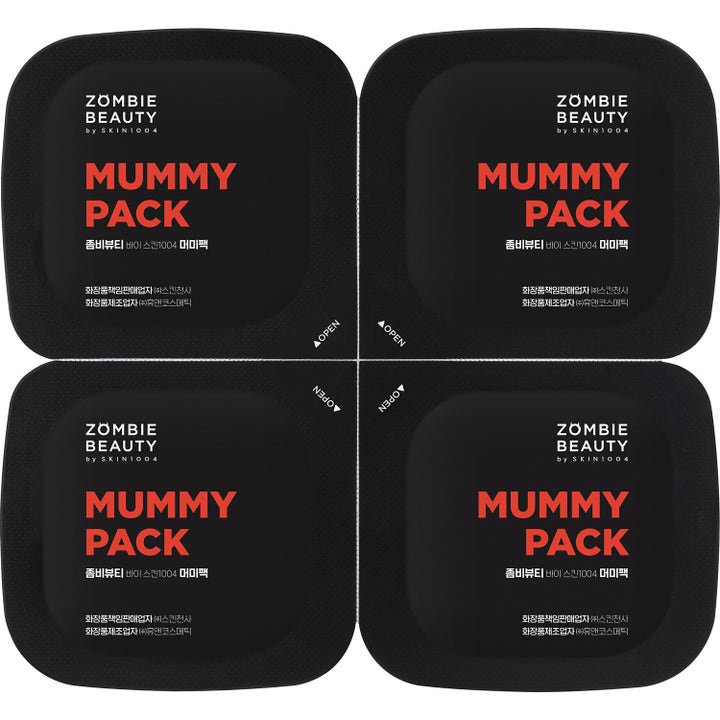 SKIN1004 Zombie Beauty Mummy Pack 8 kpl kasvonaamio neljässä mustassa ja oranssissa pakkauksessa