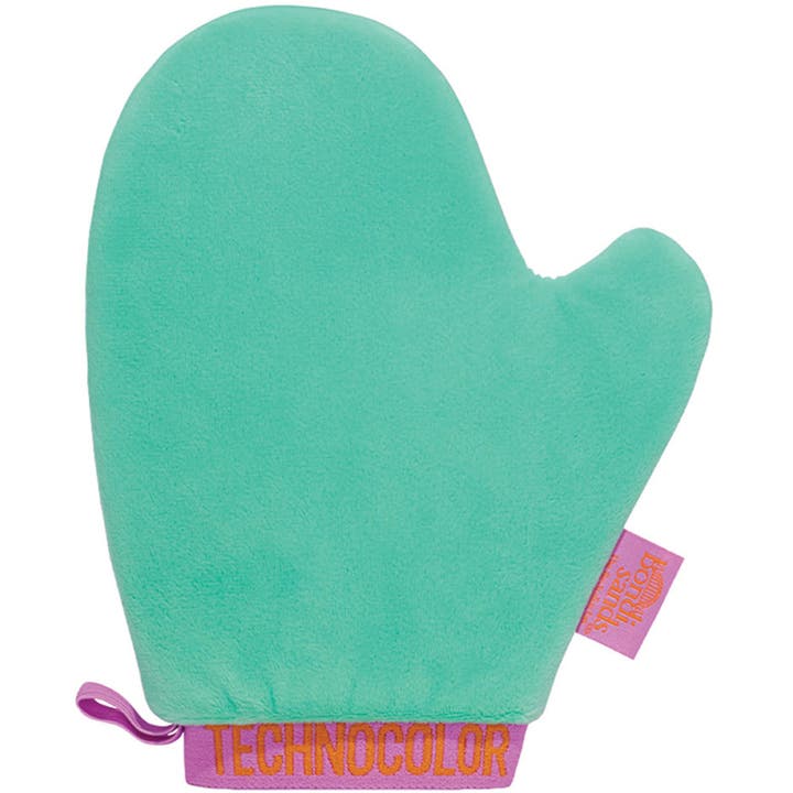 Bondi Sands Technocolor Application Mitt 75 g mintunvihreä levityskinnas violetilla rannekkeella takaa tasaisen rusketuksen.