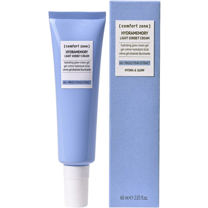 Comfort Zone Hydramemory Light Sorbet Cream 60 ml heleyttävä päivävoide vaaleansinisessä tuubissa ja pakkauksessa.