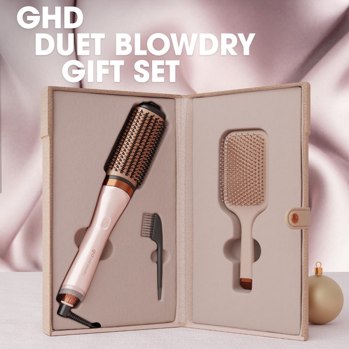 Duet Blowdry 2-in-1 Hair Dryer Brush - Festive Gift Set In Cashmere Beige