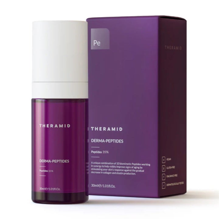 Niche Beauty Lab Peptide Power 80 ml vahvistava multi-peptidiseerumi purppurassa pullossa ja pakkauksessa.
