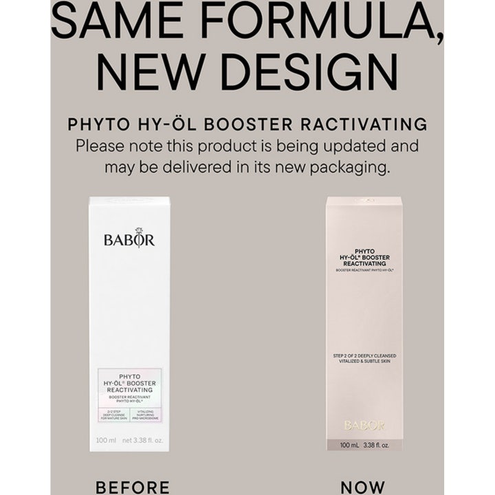Babor Phyto HY-ÖL Booster Reactivating 100 ml elvyttävä kasvojen puhdistusaine valkoisessa pumppupullossa