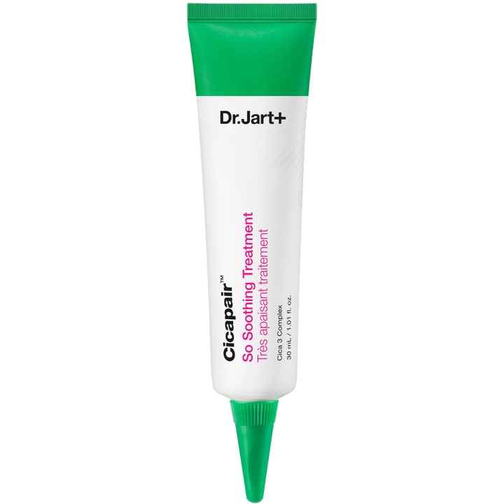 Dr. Jart+ Cicapair So Soothing Treatment 30 ml rauhoittava hoitotuote valkoisessa tuubissa vihreällä korkilla.