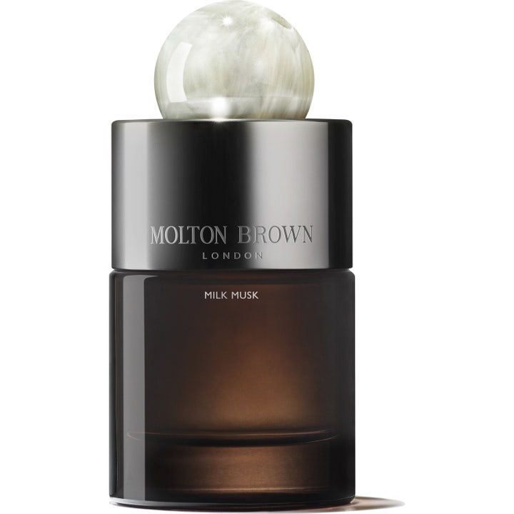 Molton Brown Milk Musk Eau de Parfum 100 ml tuoksu ruskeassa lasipullossa marmorikorkilla