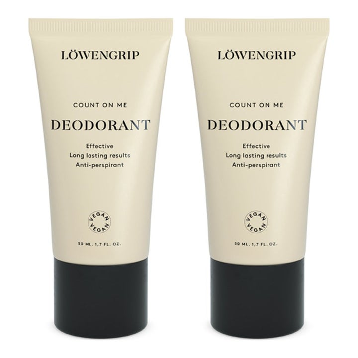 Löwengrip Count on Me Deodorant 2 x 50 ml vegaaninen antiperspirantti antaa pitkäkestoisen suojan beigeissä tuubeissa.