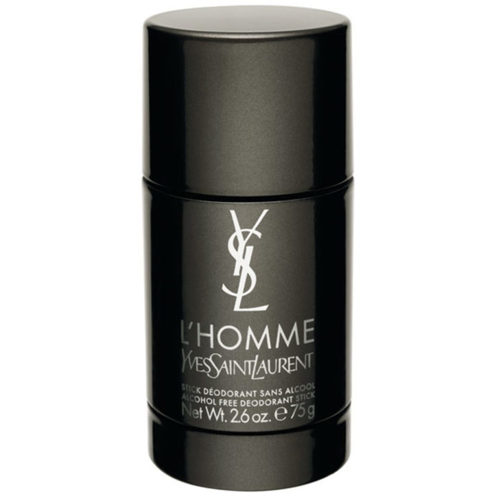 Yves Saint Laurent L'Homme 75 g raikas stick-deodorantti tyylikkäässä mustassa hylsyssä hopeisilla teksteillä