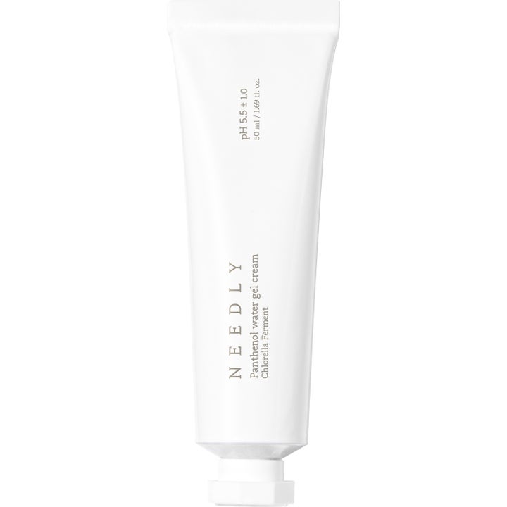 Needly Panthenol Water Gel Cream 50 ml kosteuttava kasvovoide valkoisessa tuubissa joka rauhoittaa ihoa