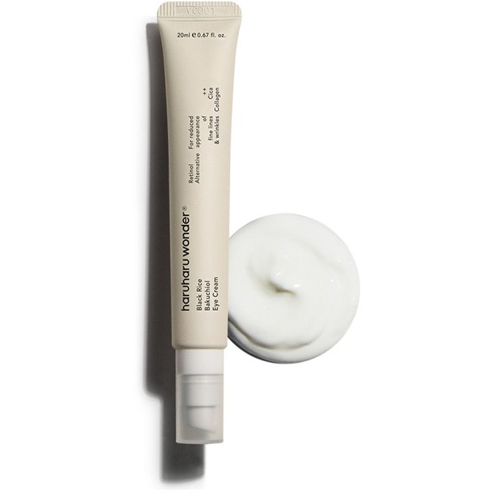 haruharu wonder Black Rice Bakuchiol Eye Cream 20 ml silmänympärysvoide tuubissa ja valkoista voidetta